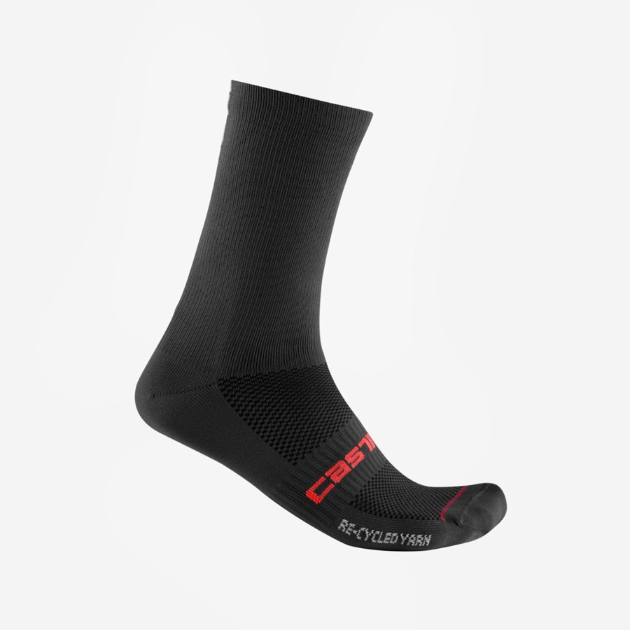 Meias Castelli RE-CYCLE THERMAL 18 Masculino Pretas | CYZMA6297