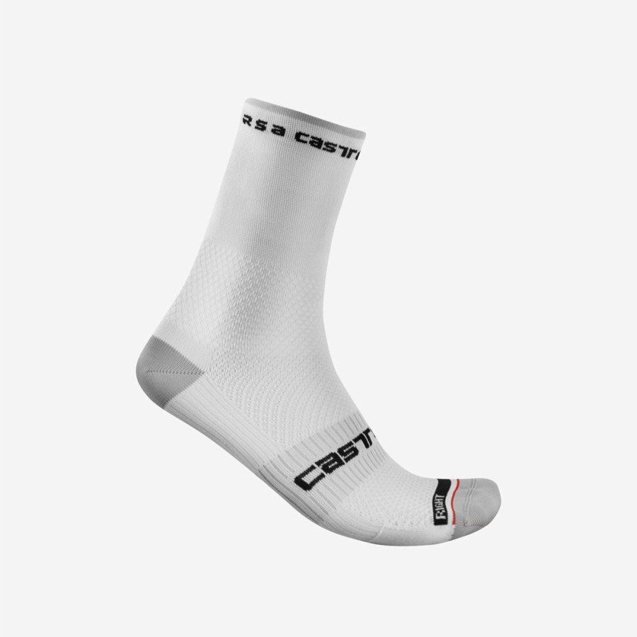 Meias Castelli ROSSO CORSA PRO 15 Masculino Branco | VPBMO8524