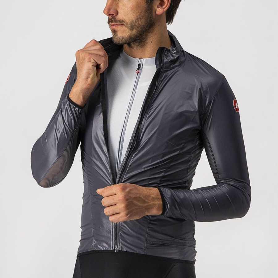 Proteção Castelli ARIA SHELL Masculino Cinzentas Escuro | AFEVY8725