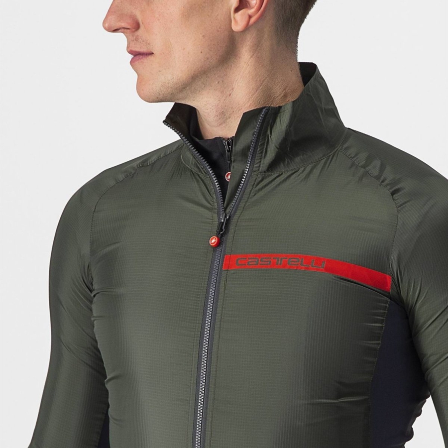 Proteção Castelli SQUADRA STRETCH Masculino Verdes Cinzentas Escuro | SHUPD5729