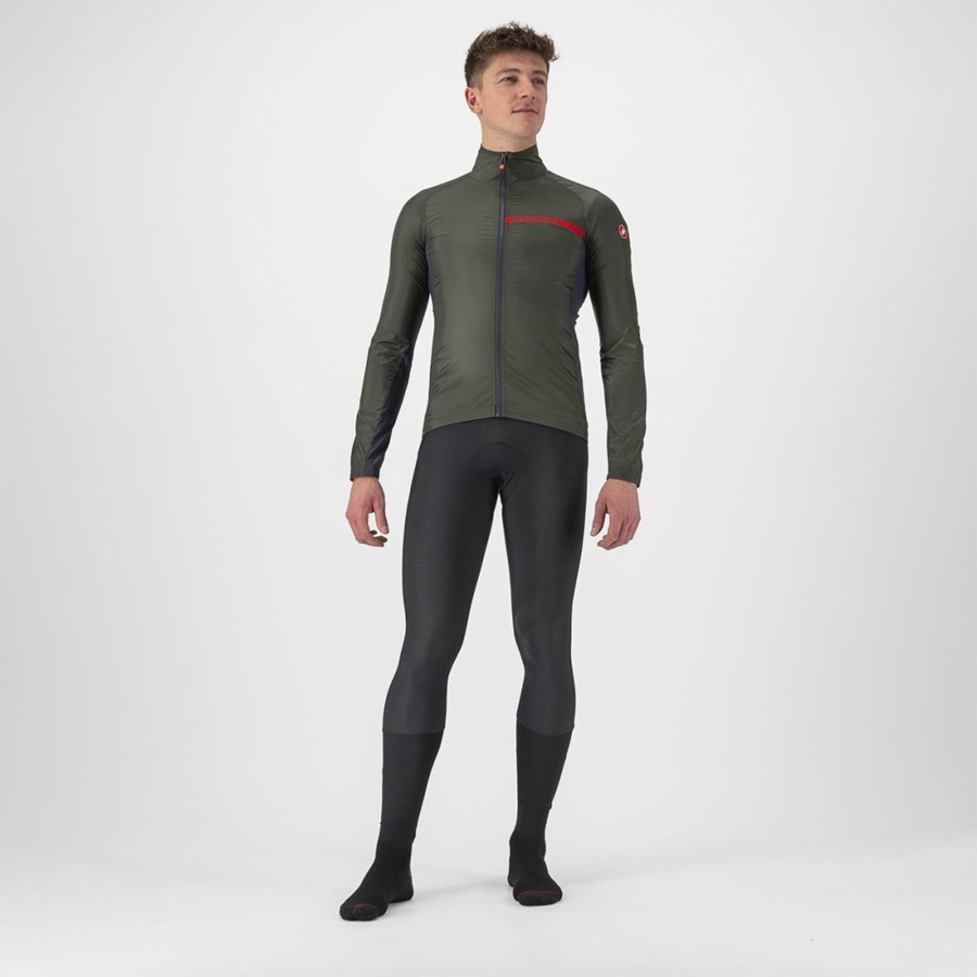 Proteção Castelli SQUADRA STRETCH Masculino Verdes Cinzentas Escuro | SHUPD5729