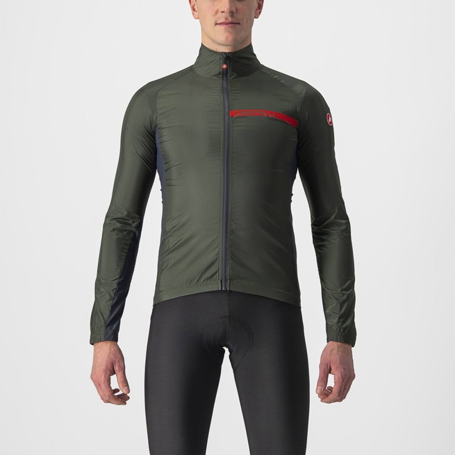 Proteção Castelli SQUADRA STRETCH Masculino Verdes Cinzentas Escuro | SHUPD5729