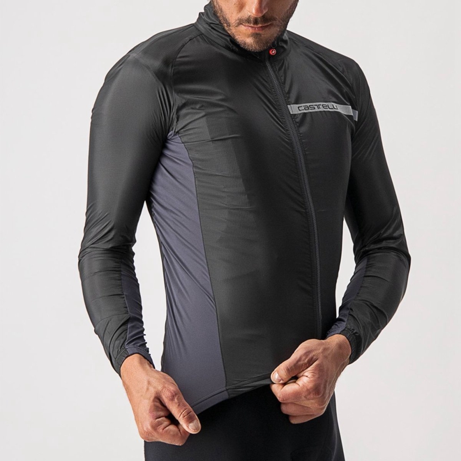 Proteção Castelli SQUADRA STRETCH Masculino Pretas Cinzentas Escuro | LKROC2035