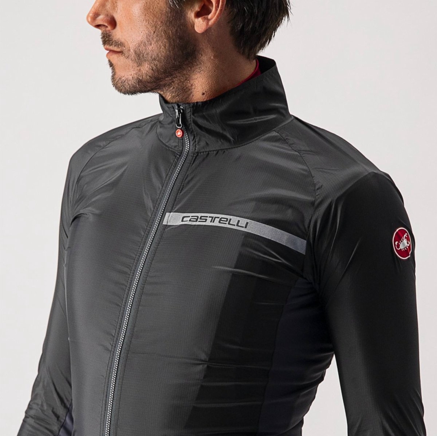 Proteção Castelli SQUADRA STRETCH Masculino Pretas Cinzentas Escuro | LKROC2035