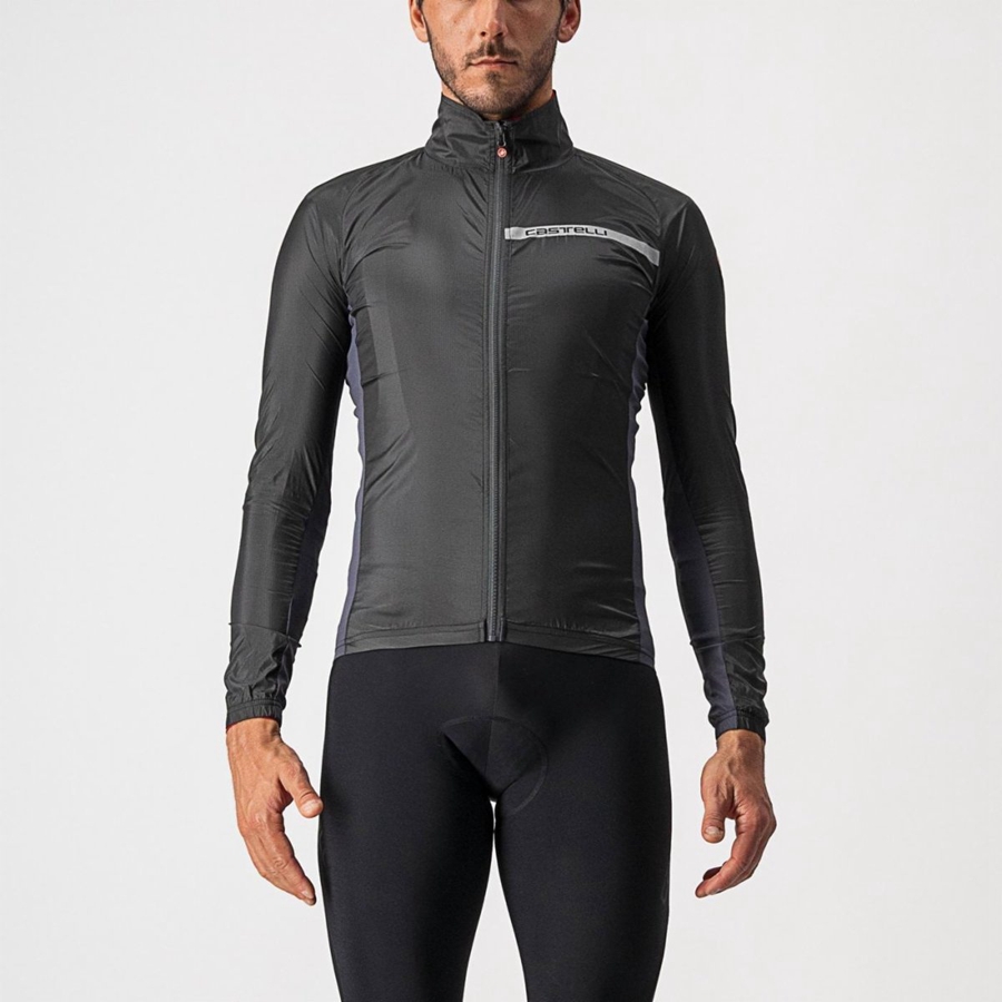 Proteção Castelli SQUADRA STRETCH Masculino Pretas Cinzentas Escuro | LKROC2035